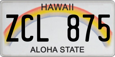 HI license plate ZCL875