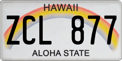 HI license plate ZCL877
