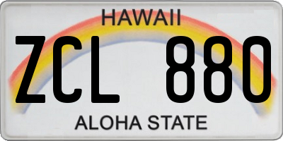 HI license plate ZCL880