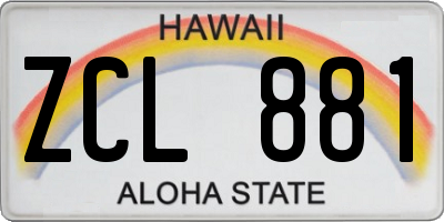 HI license plate ZCL881