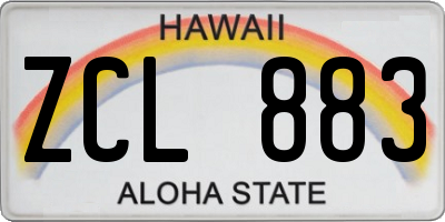 HI license plate ZCL883