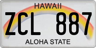 HI license plate ZCL887