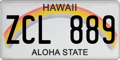 HI license plate ZCL889