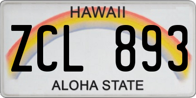 HI license plate ZCL893