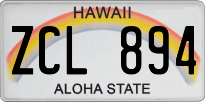HI license plate ZCL894