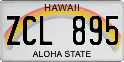 HI license plate ZCL895
