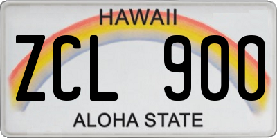 HI license plate ZCL900