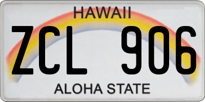 HI license plate ZCL906