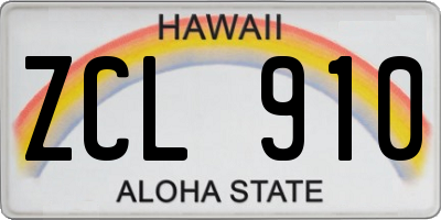 HI license plate ZCL910