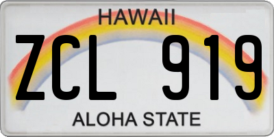 HI license plate ZCL919