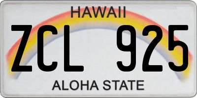 HI license plate ZCL925
