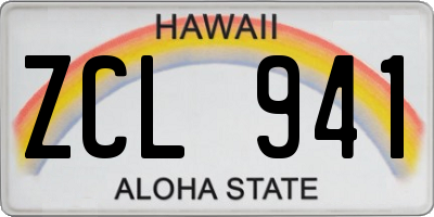 HI license plate ZCL941