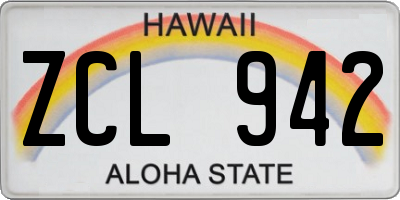 HI license plate ZCL942