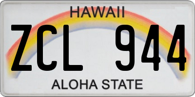 HI license plate ZCL944