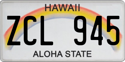 HI license plate ZCL945