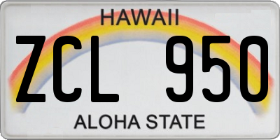 HI license plate ZCL950