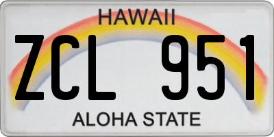HI license plate ZCL951