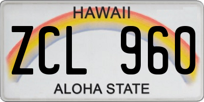 HI license plate ZCL960