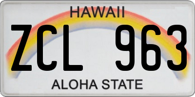 HI license plate ZCL963