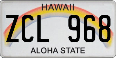 HI license plate ZCL968