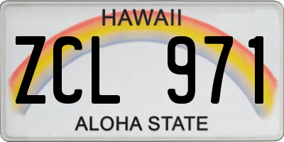 HI license plate ZCL971