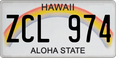 HI license plate ZCL974