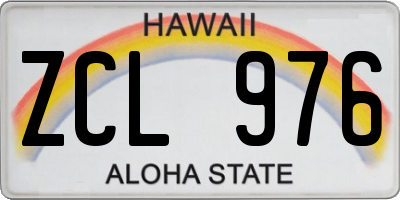 HI license plate ZCL976