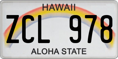 HI license plate ZCL978