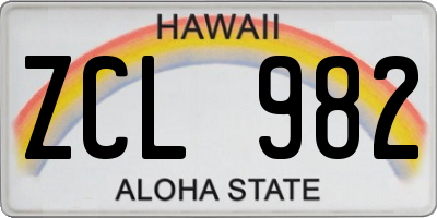 HI license plate ZCL982