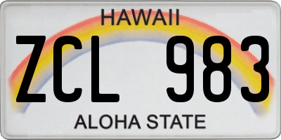 HI license plate ZCL983