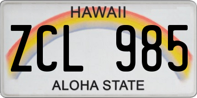 HI license plate ZCL985