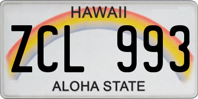 HI license plate ZCL993