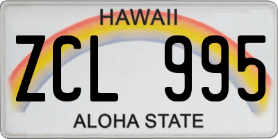 HI license plate ZCL995