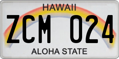 HI license plate ZCM024