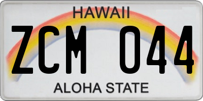 HI license plate ZCM044