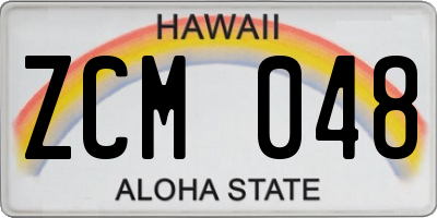 HI license plate ZCM048
