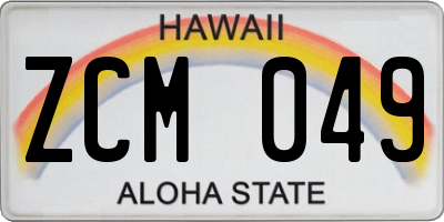 HI license plate ZCM049