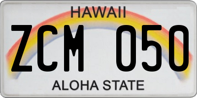 HI license plate ZCM050