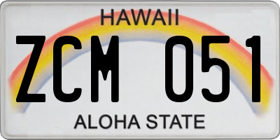 HI license plate ZCM051