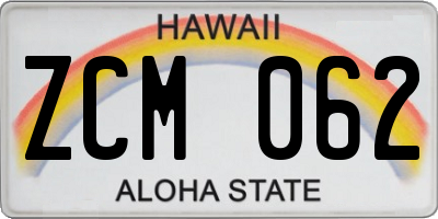 HI license plate ZCM062