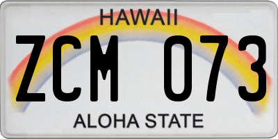 HI license plate ZCM073