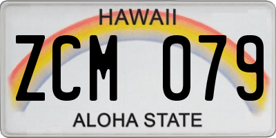 HI license plate ZCM079