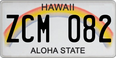 HI license plate ZCM082