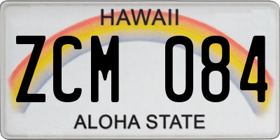 HI license plate ZCM084