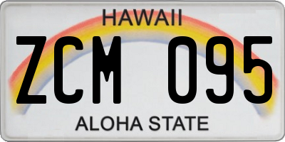HI license plate ZCM095