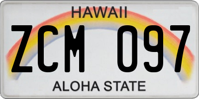 HI license plate ZCM097