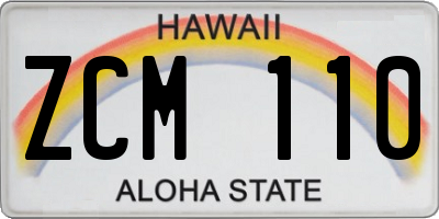 HI license plate ZCM110