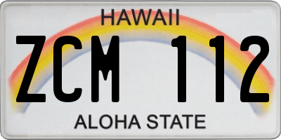 HI license plate ZCM112