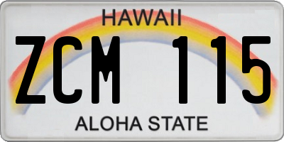 HI license plate ZCM115