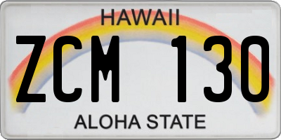 HI license plate ZCM130